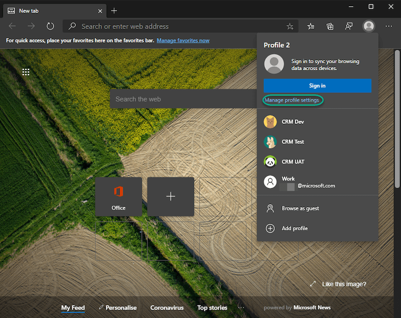 Login Multiple CRM Accounts In Microsoft Edge